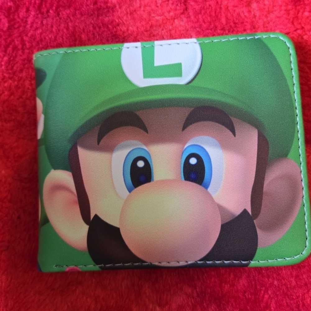 New nintendo Mario luigi anime manga leather wallet